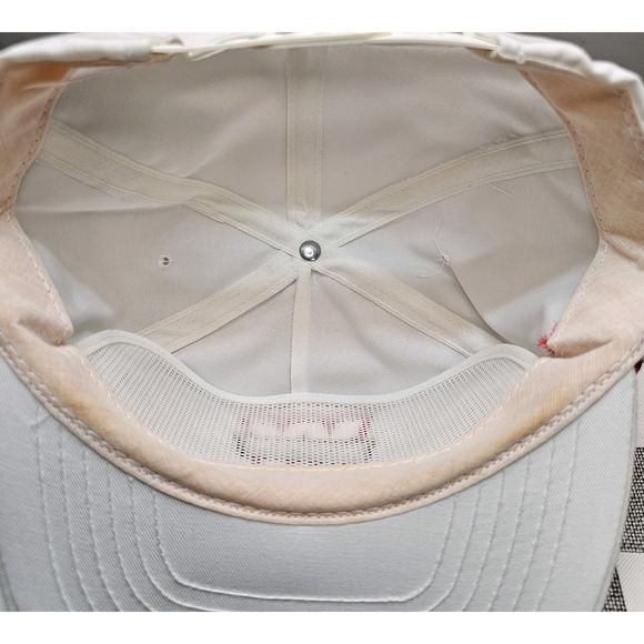 Vintage Trucker Rope Hat Western Trucking Snapback 80s 90s White Red Flat Brim - Picture 7 of 8